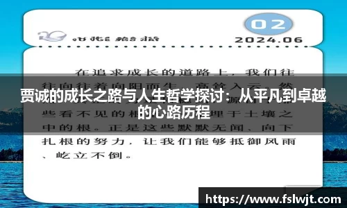 贾诚的成长之路与人生哲学探讨：从平凡到卓越的心路历程